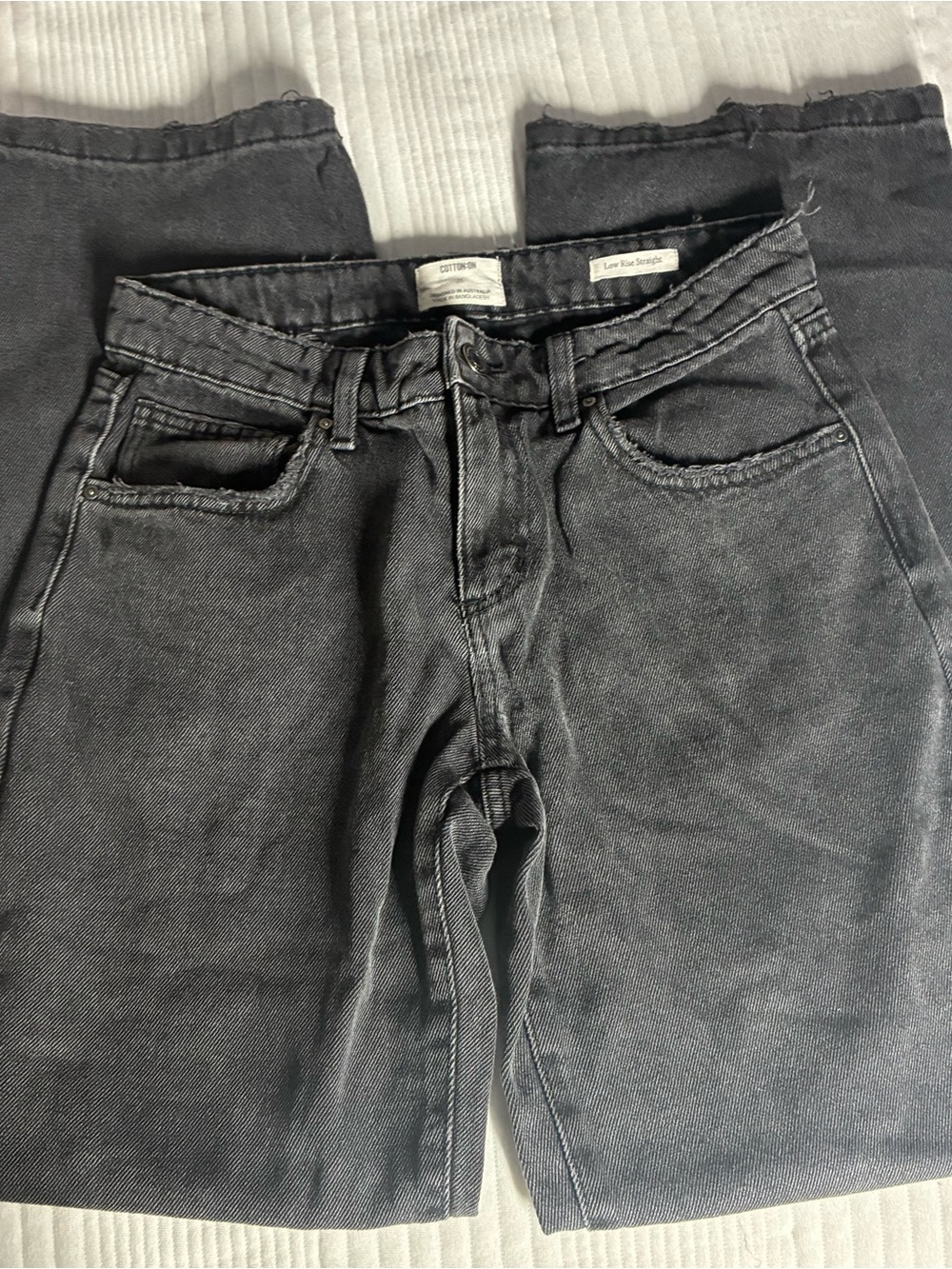 Cotton On Women's Straight Leg Jeans - Washed Black